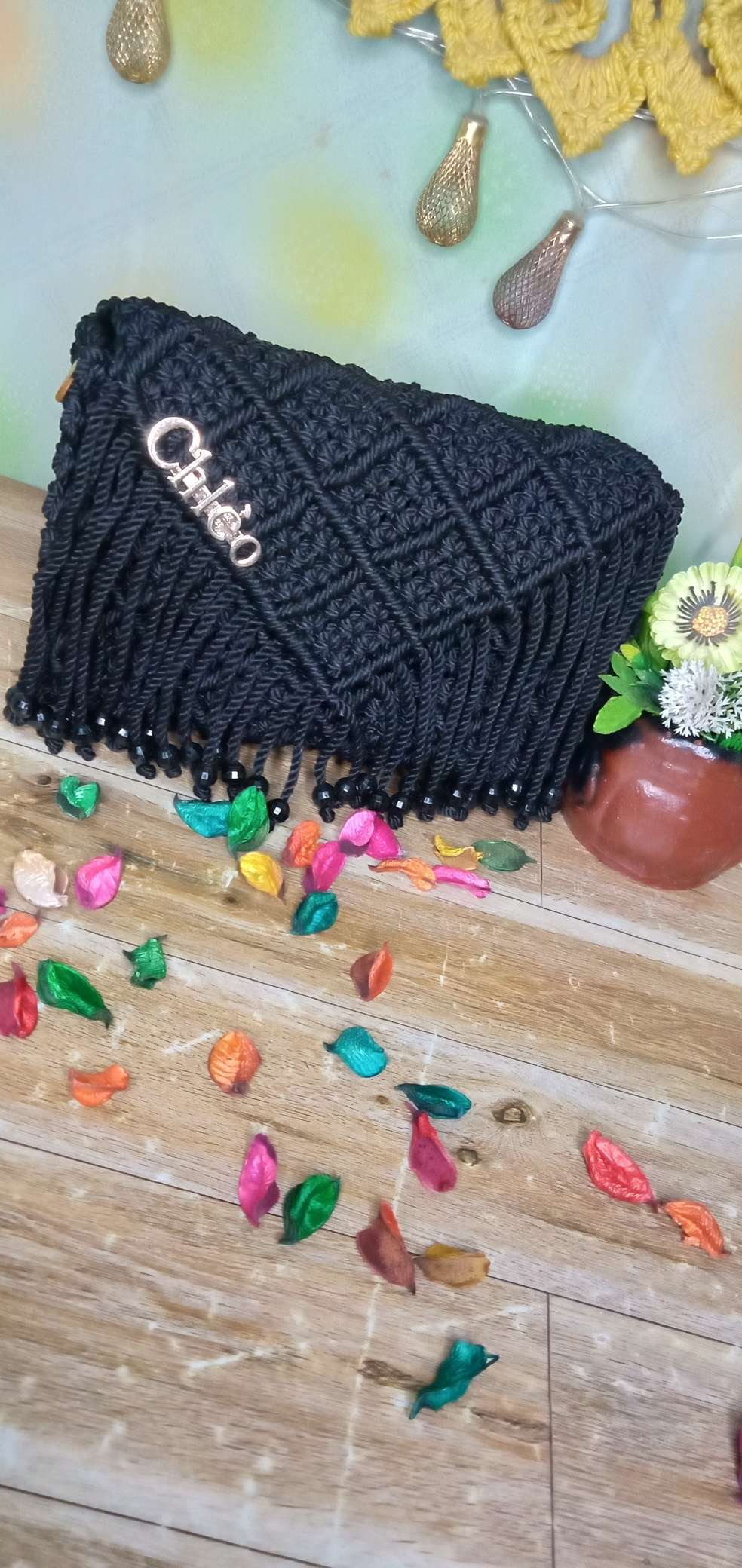 حقيبة مكرمية صغيره هاند ميد