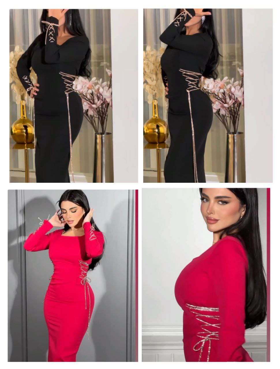 فستان شداد ربط جنب الماظ