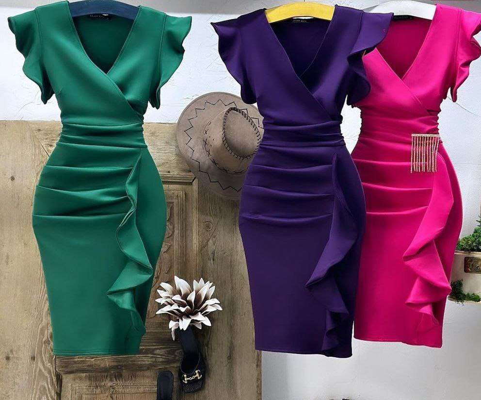 فستان سكوبا قصير مناسبات