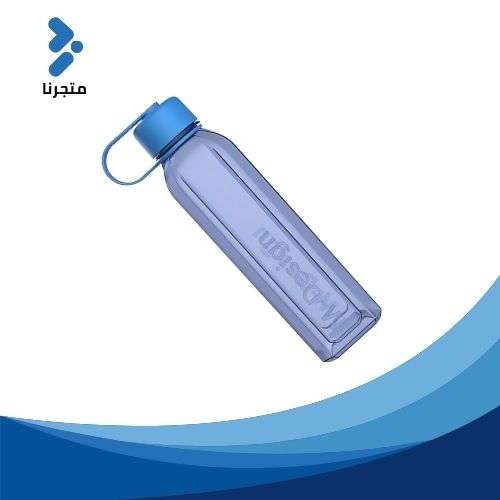 زجاجة مربعة ام-ديزاين زجاجة مربعة مع حزام 800 مل - ازرق بلاستيك