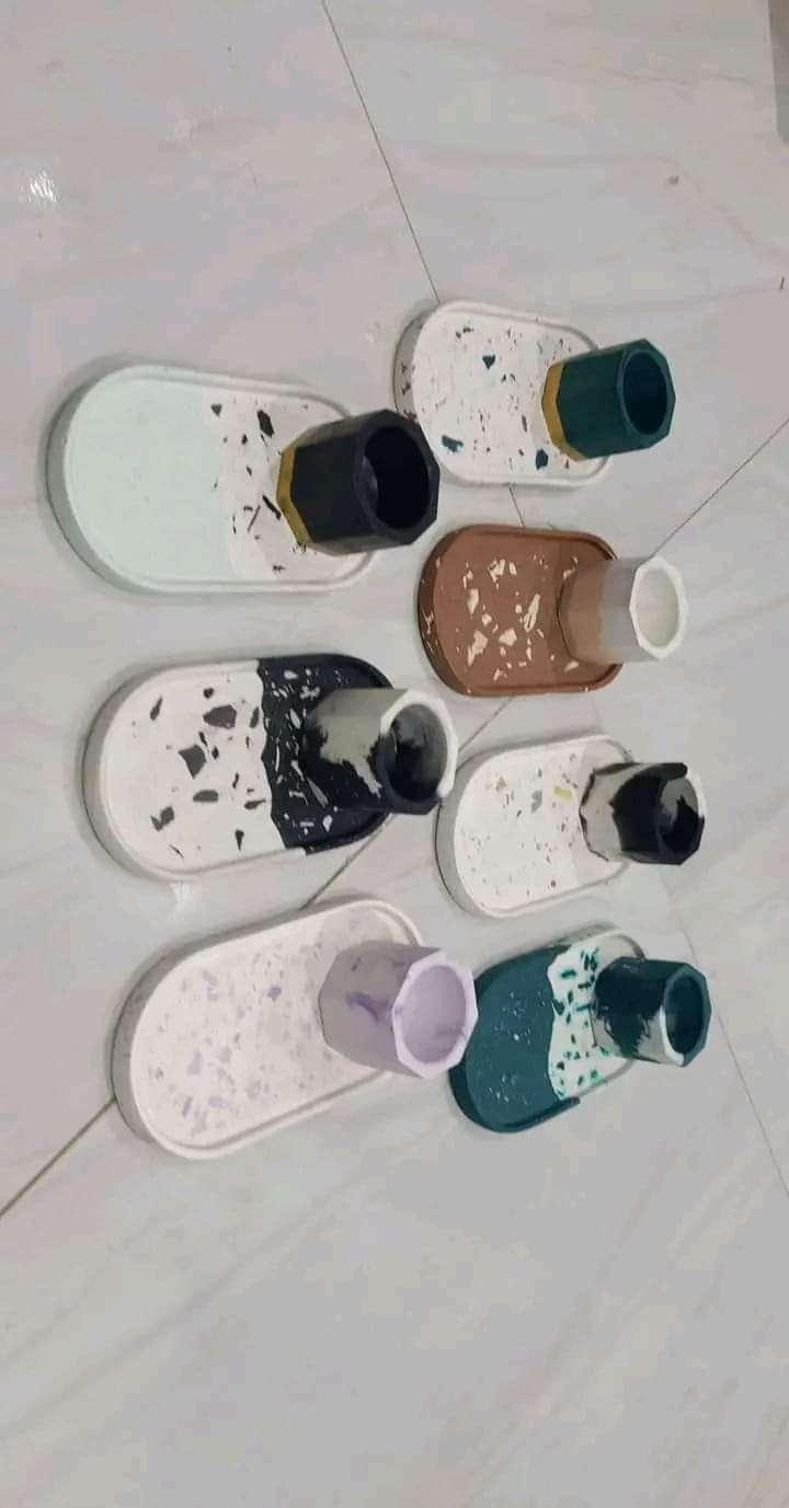 طقم ديكور من كونكريت