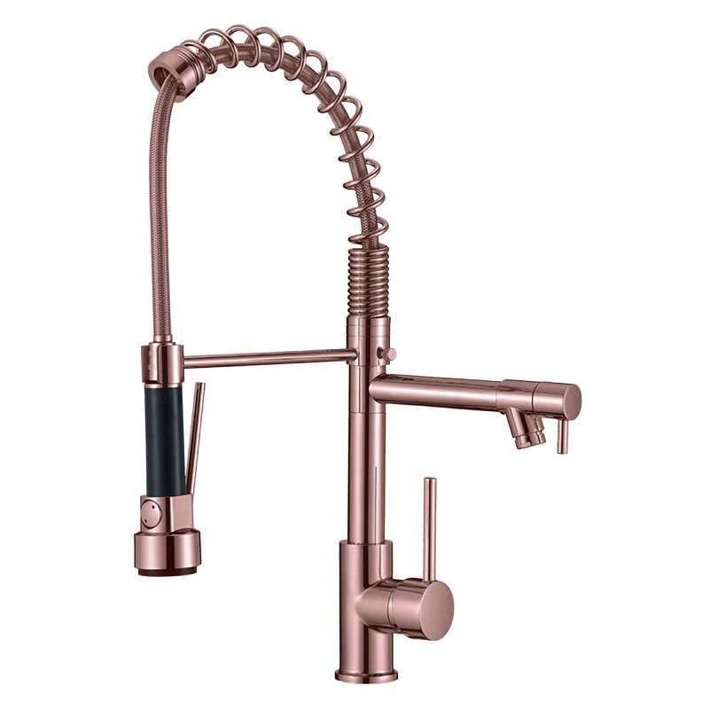 خلاط مطبخ ٢ مخرج مقبض دواسة لون روز جولد