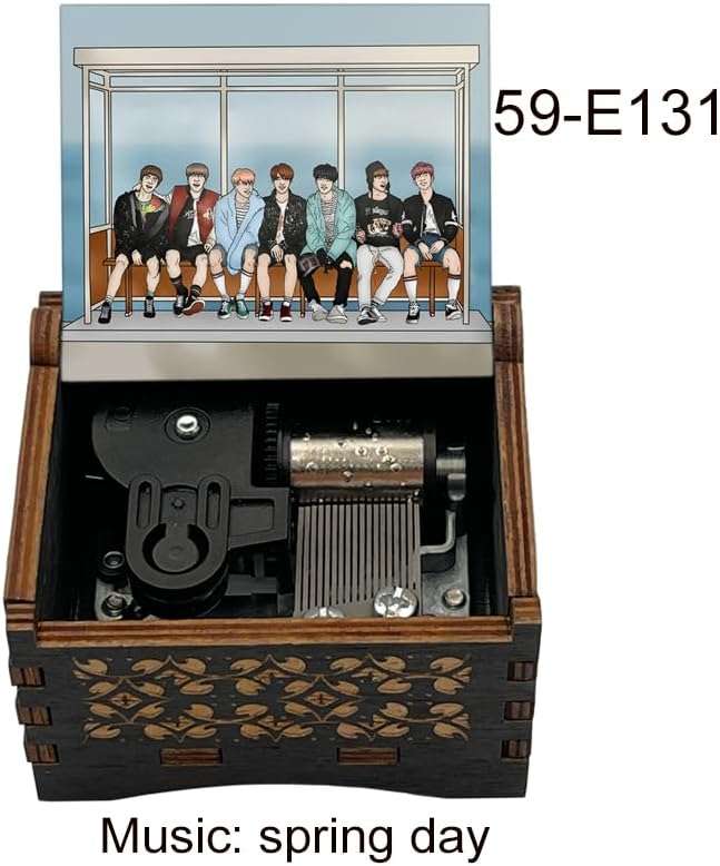صندوق موسيقى ميكانيكي من الخشب الاسود من ماي سوق ستورB0D96KCPCP
