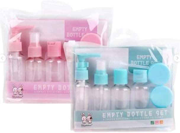 مجموعة زجاجات سفر متينة لتعبئة المكياج