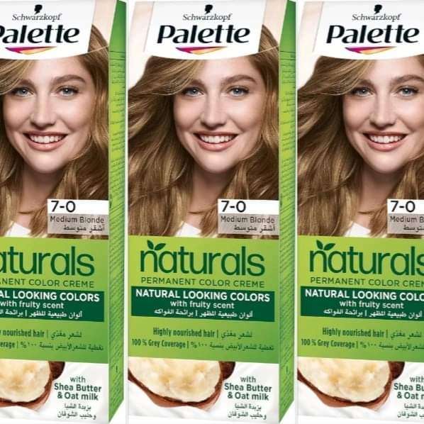 صبغة شعر كريم دائمة ناتشورالز باليت من شوارزكوف 7-0 أشقر متوسط 50 مل