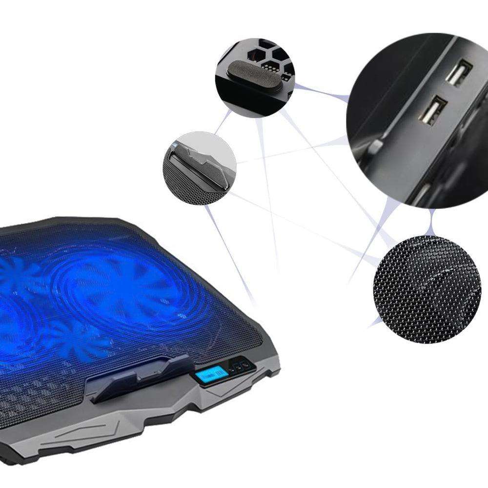 مروحة تبريد لابتوب جيجا ماكس 4 مروحه 15.6 بوصة أضاءة ليد(2020)