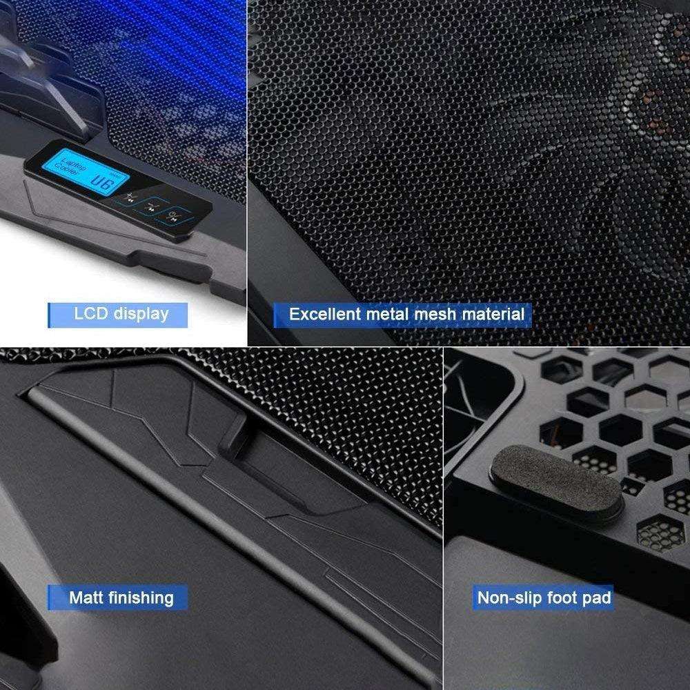 مروحة تبريد لابتوب جيجا ماكس 4 مروحه 15.6 بوصة أضاءة ليد(2020)