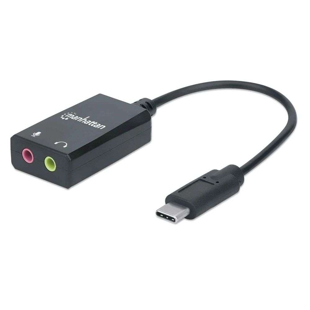 مانهاتن محول صوت USB-C الى 3.5 مم - 153317 - أسود (DC388)