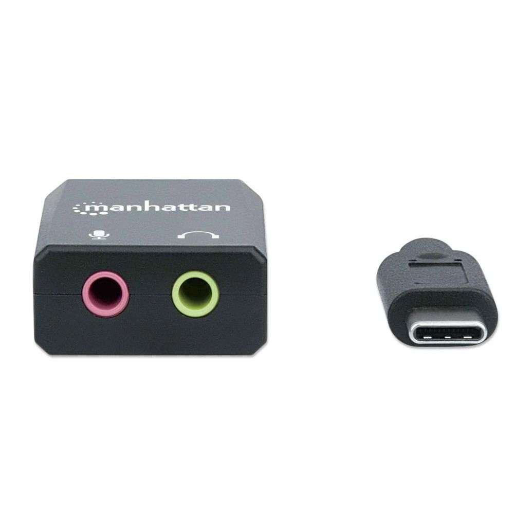 مانهاتن محول صوت USB-C الى 3.5 مم - 153317 - أسود (DC388)