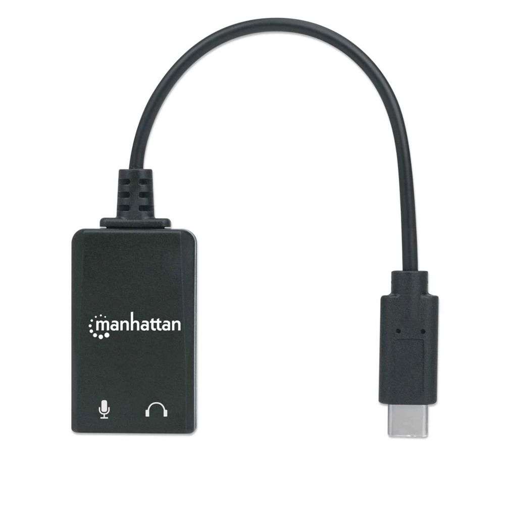 مانهاتن محول صوت USB-C الى 3.5 مم - 153317 - أسود (DC388)