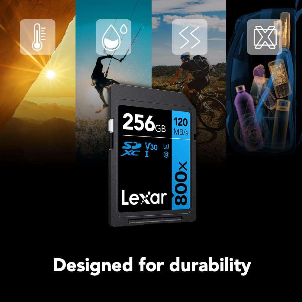 Lexar High-Performance 256GB 800x SDHC Card UHS-I-LSD08000256G-BNNNG
