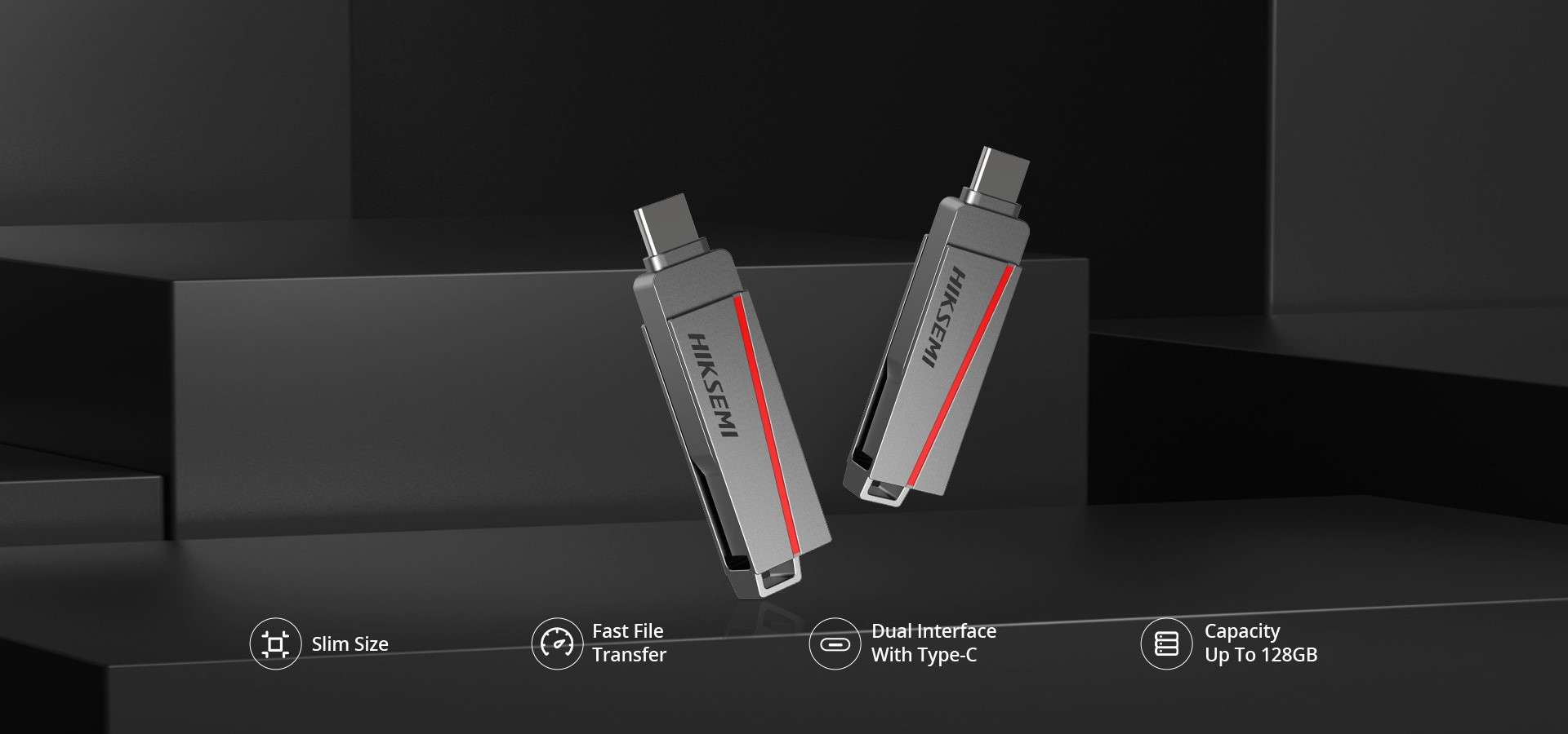 HIKSEMI 256GB DUAL SLIM USB 3.2 FLASH DRIVE (HS-USB-E307C 256G U3)