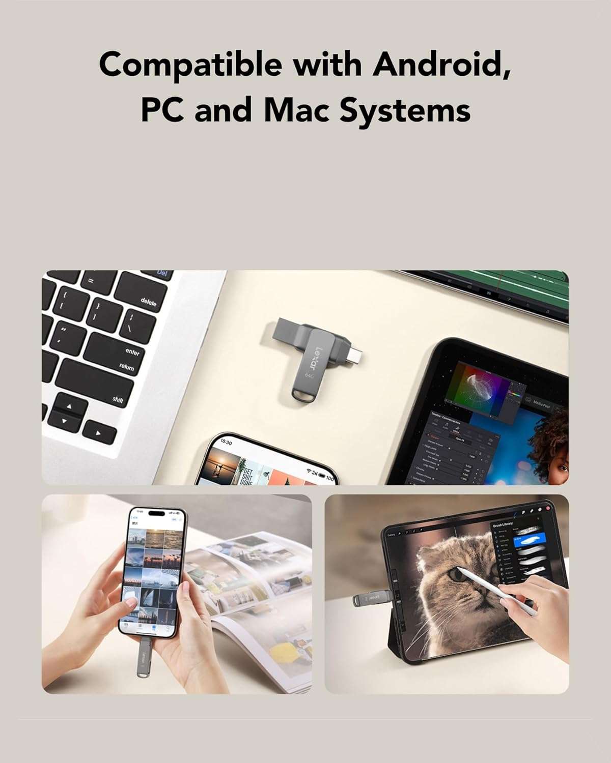 ليكسار دول درايف فلاش ميمورى 32 جيجابايت - LJDD400032G-BNQNG