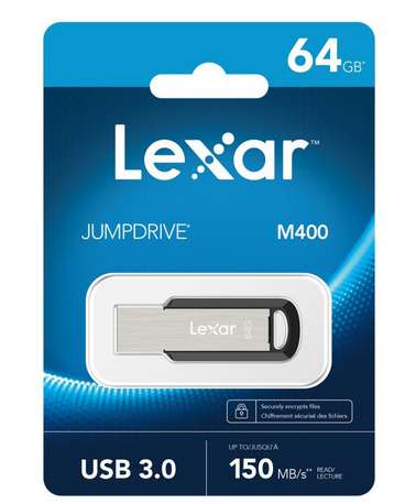 Lexar JumpDrive M400 64GB USB 3.0 Flash Drive - LJDM400064G-BNBNG