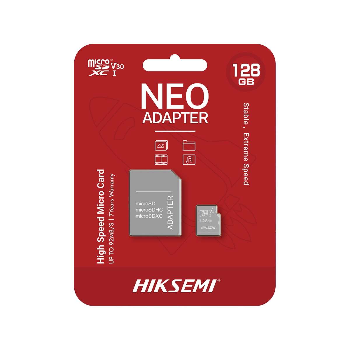 HIKSEMI 128GB Micro Card With Adapter - HS-TF-C1-128G ADAPTER