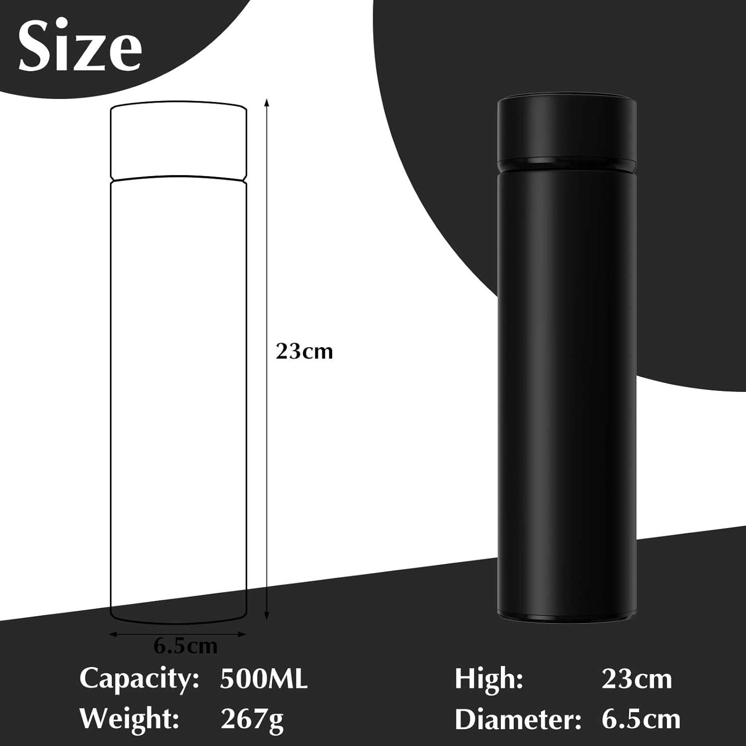 ترمس حراري ذكي من الفولاذ المقاوم للصدأ 304