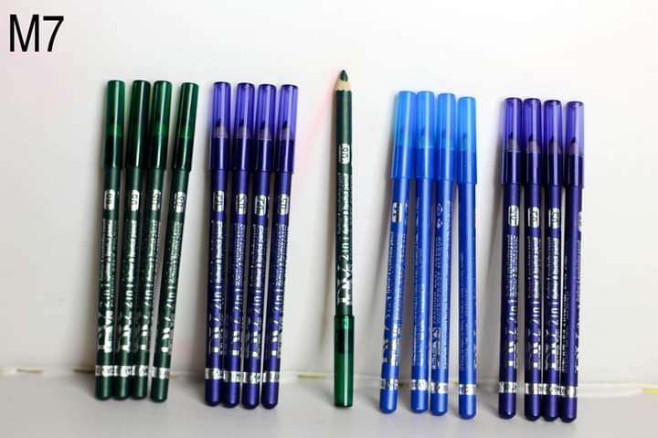 قلم DVS 2*1 
ايلاينر كحل وايشادو  ليب لاينر و ليب ستيك