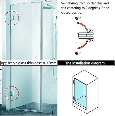 مفصلة باب 180 درجة متينة للابواب الزجاجية-B0C5R4GZF5