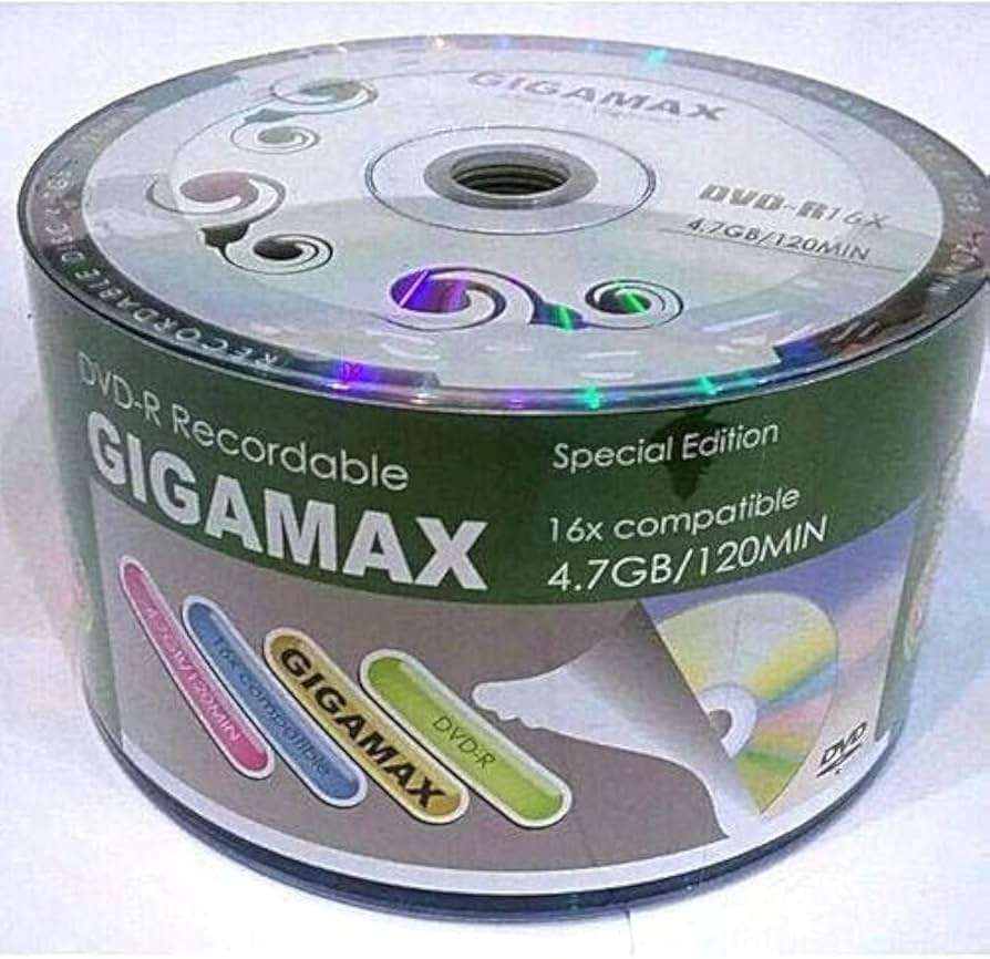 جيجا ماكس دي في دي فارغ 4.7 جيجا عدد 50 قطعة - DVD GIGAMAX