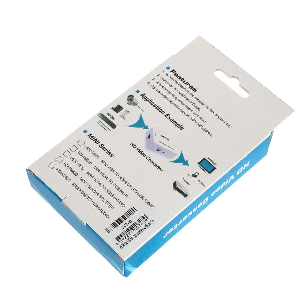 توبي محول من VGA الي HDMI مع مخرج صوت - أبيض (CV748)