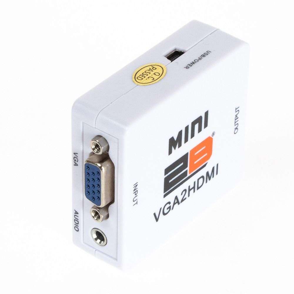 توبي محول من VGA الي HDMI مع مخرج صوت - أبيض (CV748)