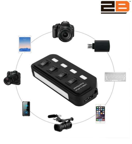 توبى موزع يو اس بي 4 منافذ + 4 مفاتيح سرعة تصل الي 5 جيجابايت (US318)