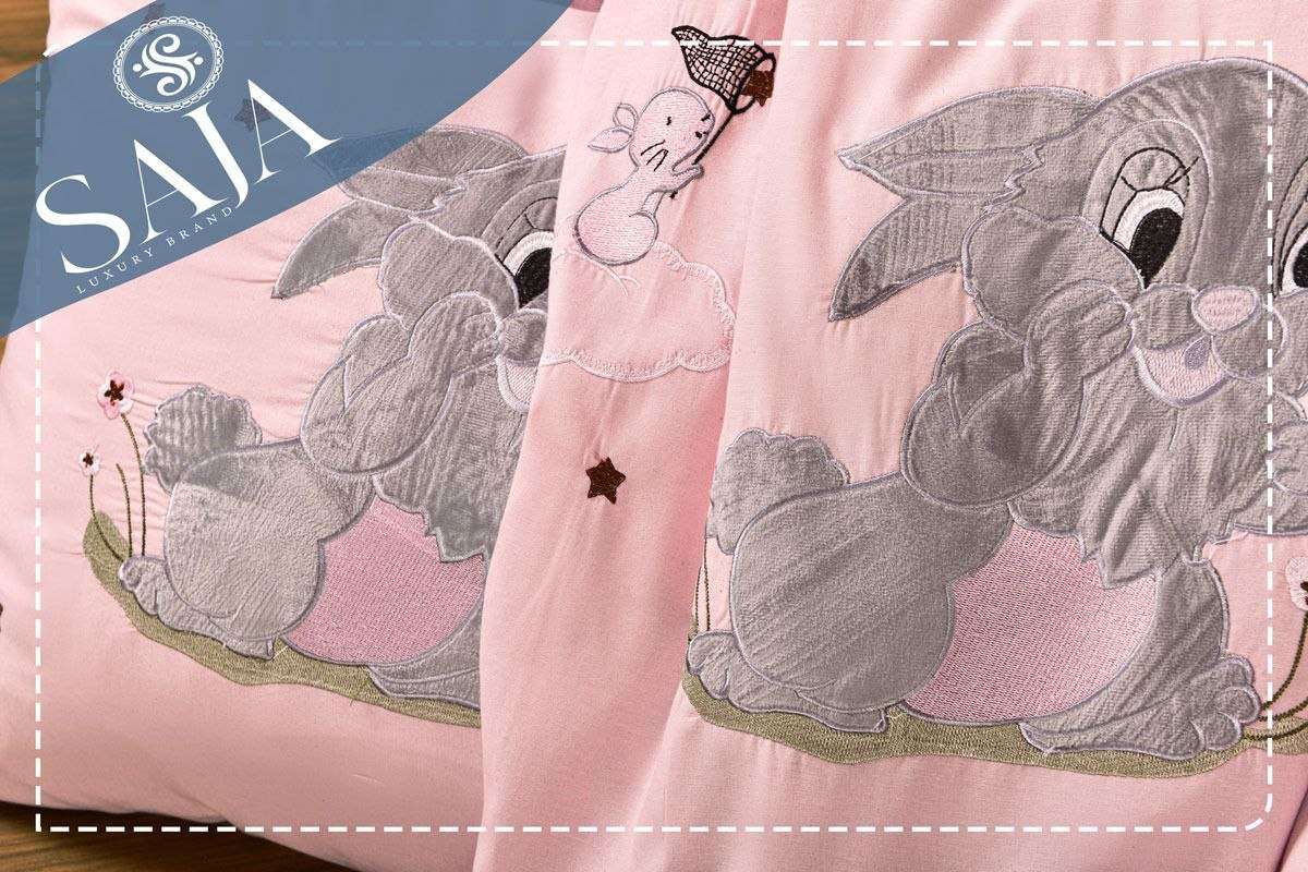 طقم سرير قطن مطرز هابي كيدز ساجا 

قطن صافي 
6 قطع اطفال 
2