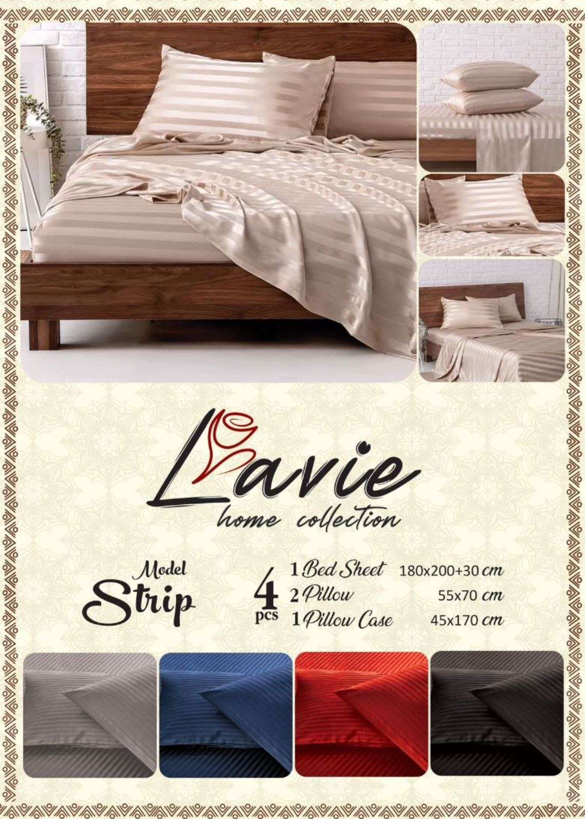 طقم سرير قطن استك سترايب لافي

قطن صافي 
ملاية 180+30x200
م