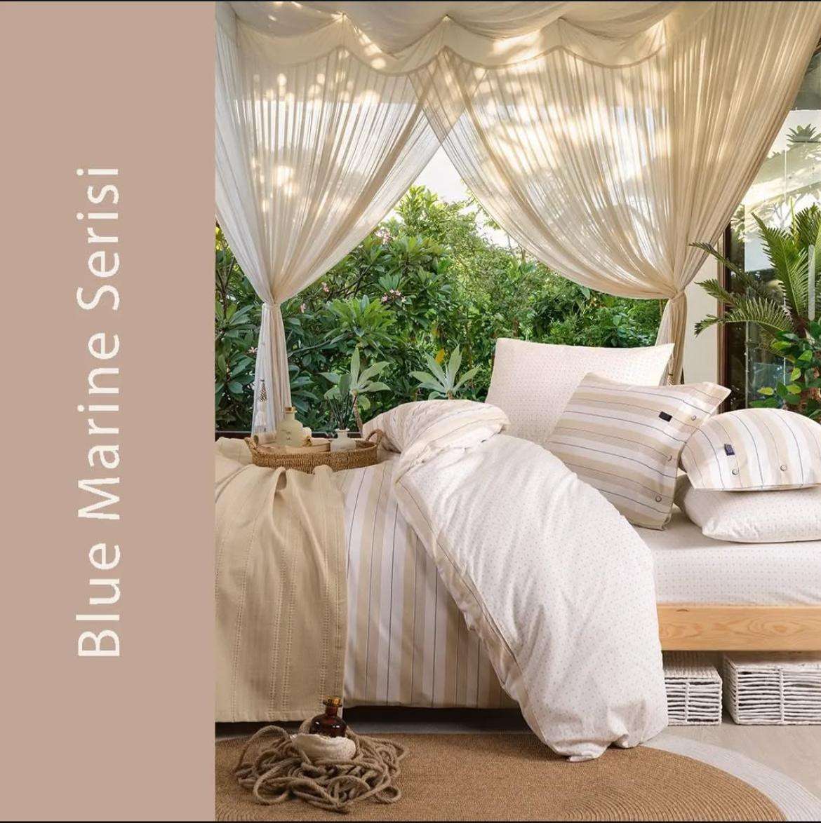 طقم كوفرتة + ملاية قطن بلو مارينا اسطنبول لوكس تركي 

قطن صافي