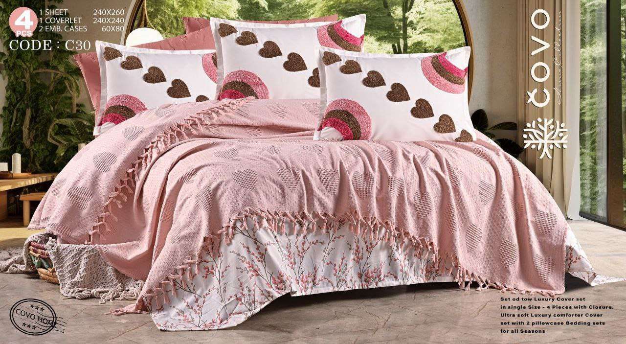 ‏كوفرتة كوفو سرير كبير كود C30 قطن صافي4 قطع 
كوفرتة مق