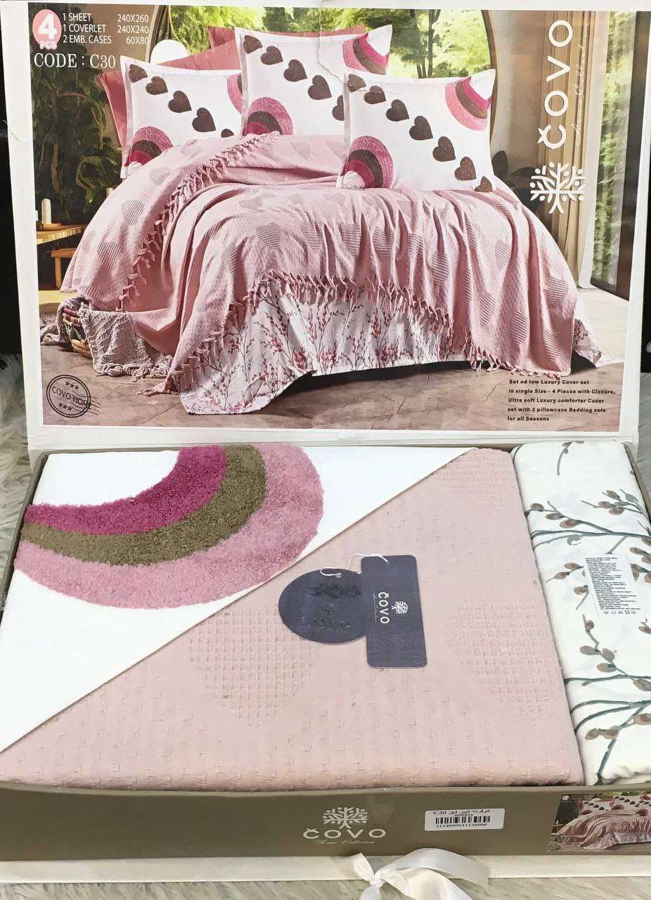 ‏كوفرتة كوفو سرير كبير كود C30 قطن صافي4 قطع 
كوفرتة مق
