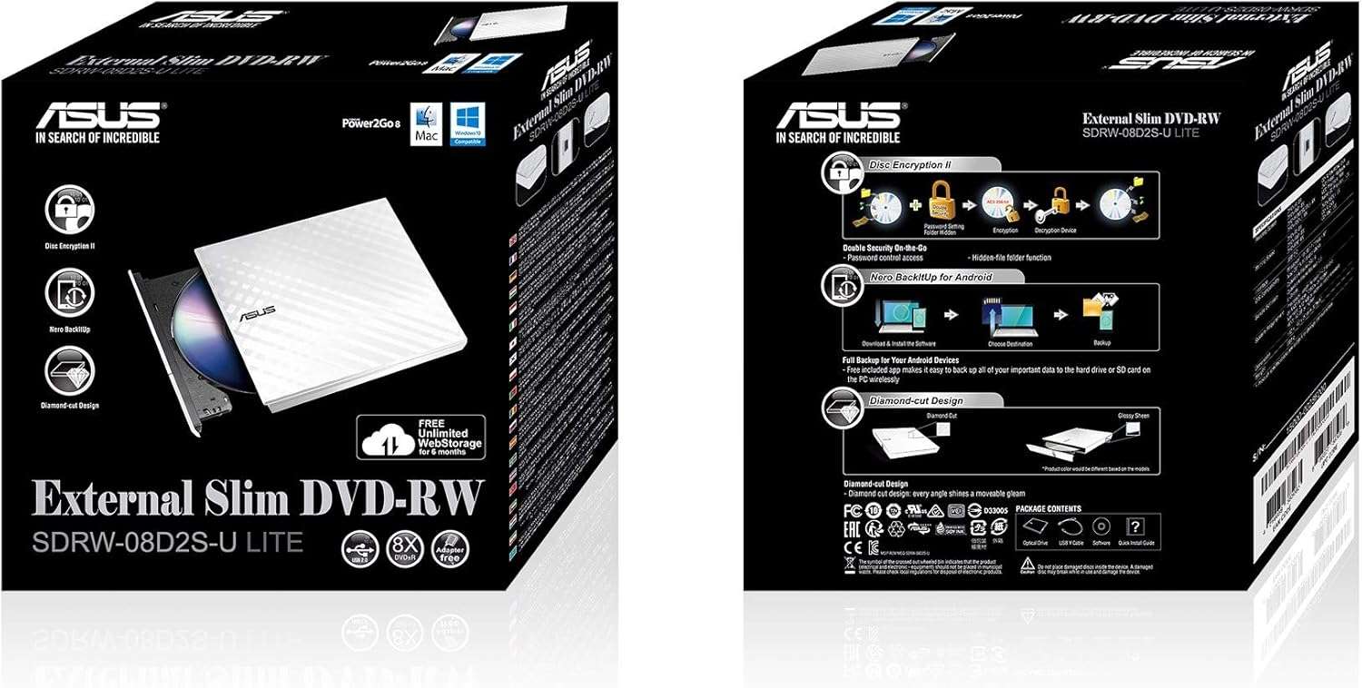 ASUS External Slim DVD-RW (SDRW-08D2S-U LITE)