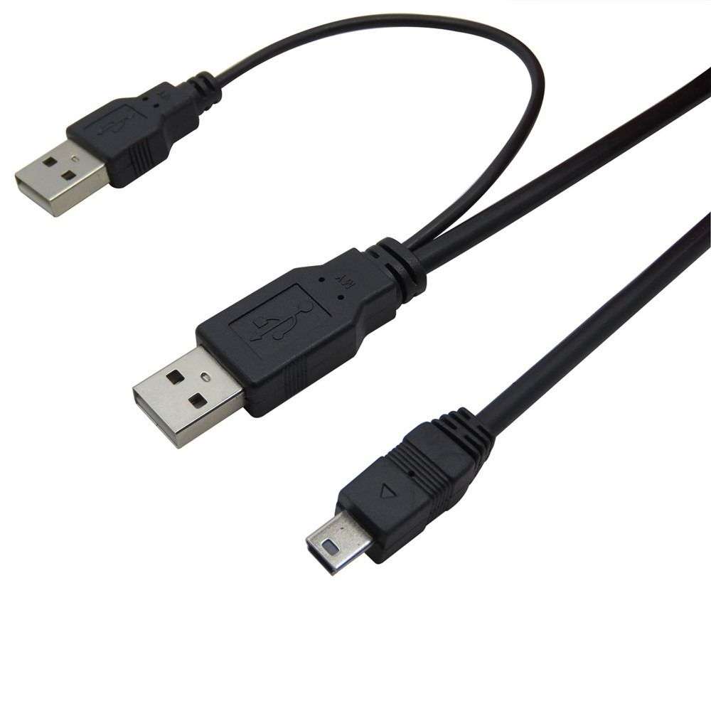 توبي كابل توصيل من USB mini 5 pin إلي مخرجين USB male موديل (DC013)