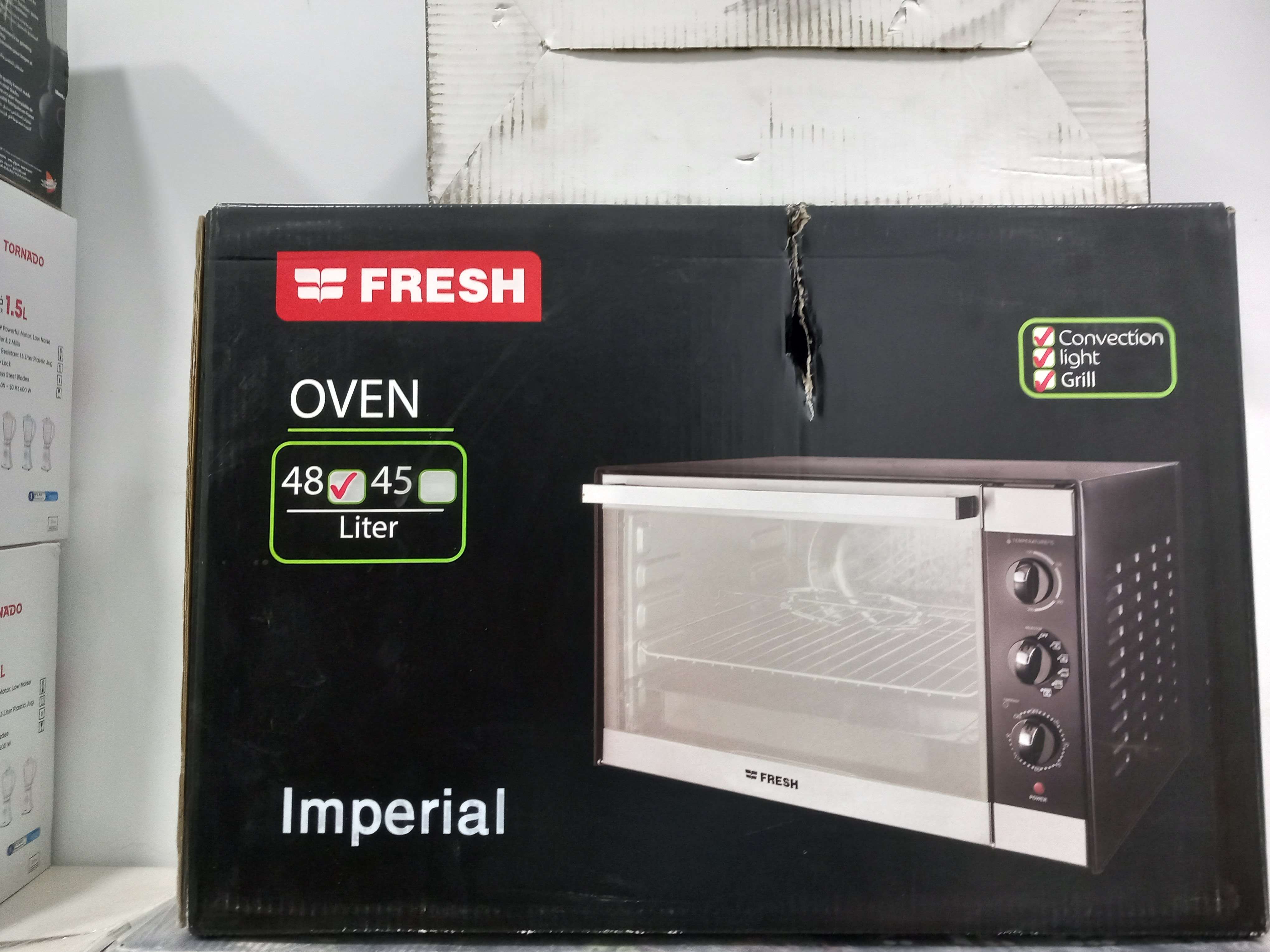 فرن فرش ٤٨لتر شوايه ومروحه لتوزيع الحراره