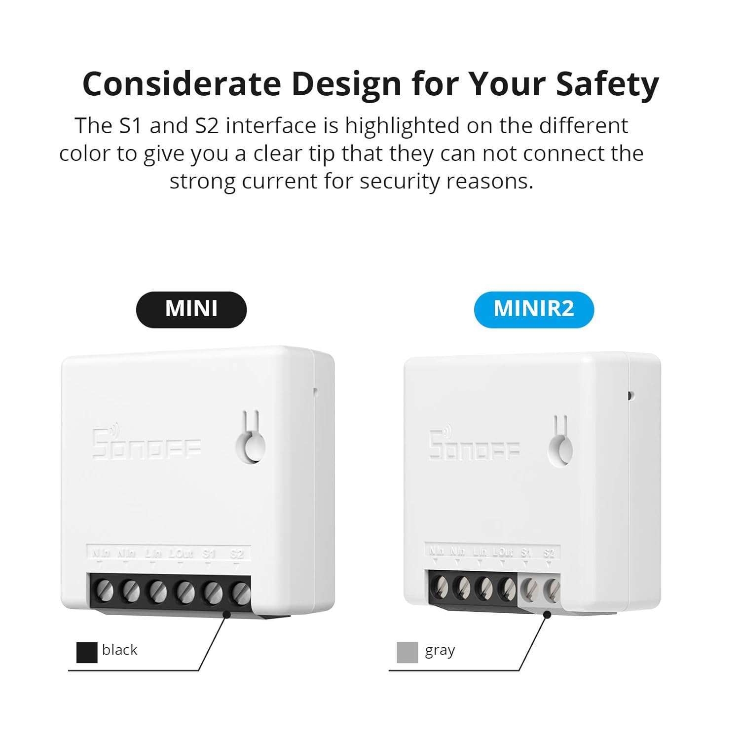 مفتاح ذكي ثنائي الاتجاه واي فاي من سونوف  حتي 10 أمبير Sonoff mini R2
