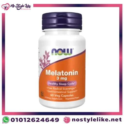 ميلاتونين للنوم NOW Melatonin 3 mg – مكمل غذائي لتحسين جودة النوم
