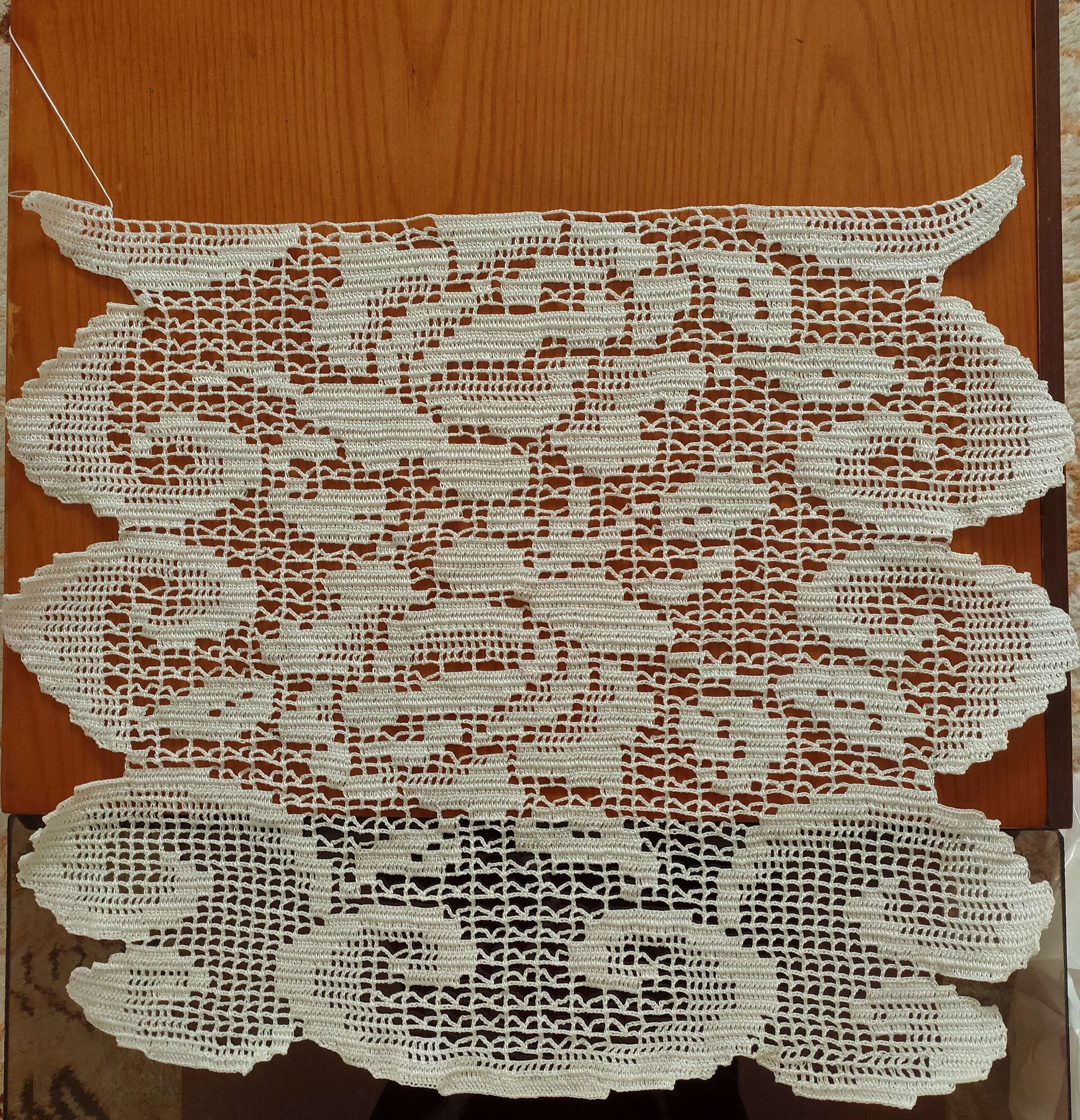 مفرش كروشيه فيليه