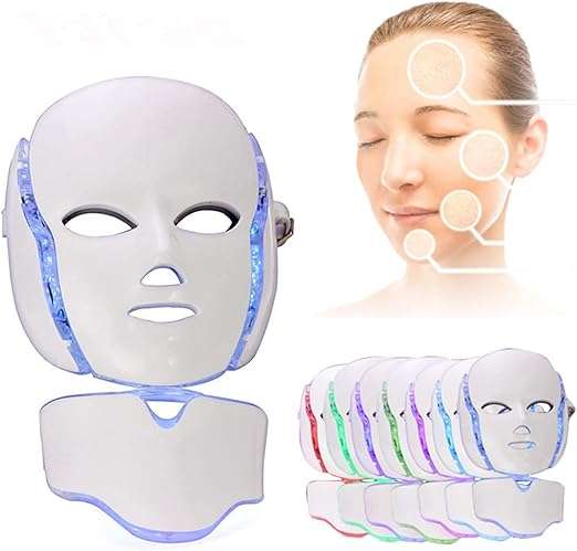 قناع الوجه المضاد للشيخوخة باضاءة LED من 7 الوان لتجديد البشرة