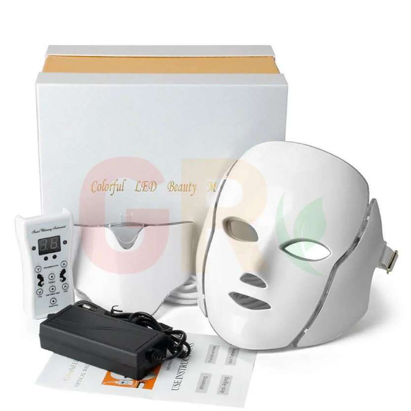 قناع الوجه المضاد للشيخوخة باضاءة LED من 7 الوان لتجديد البشرة