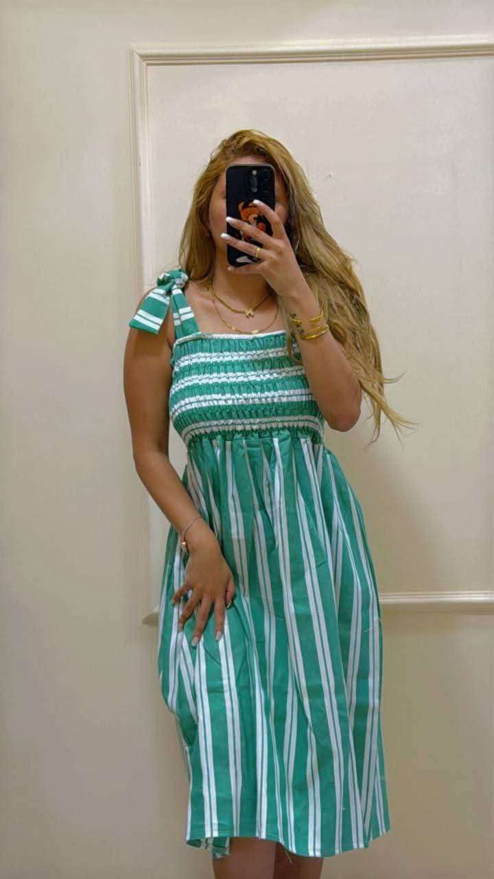 فستان حمالة كتان