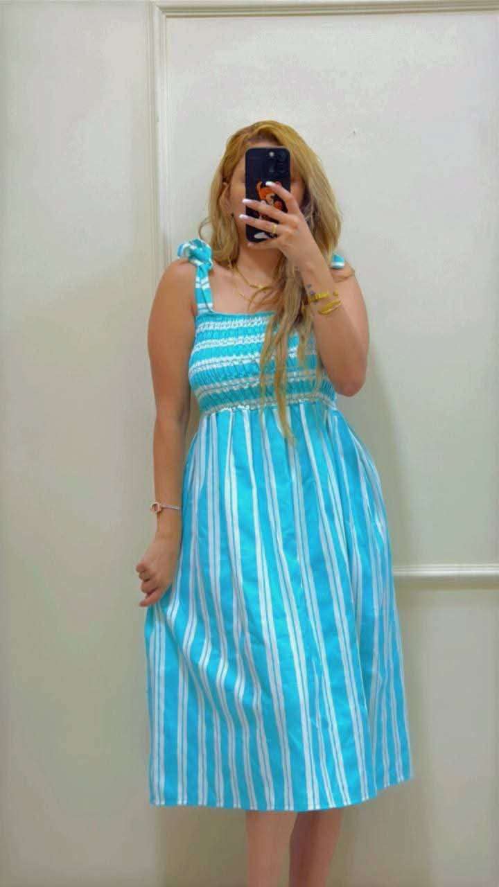 فستان حمالة كتان