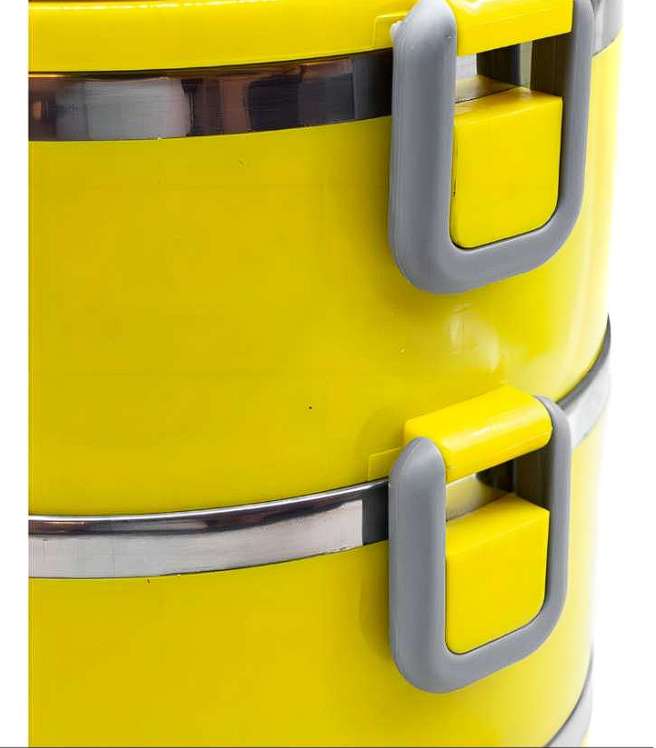 لانش بوكس معزول من الفولاذ المقاوم للصدأ مكون 3 طبقات بتصميم بطة صفراء