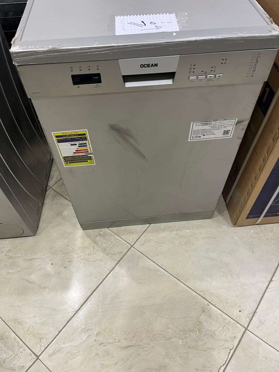 أوشن غسالة اطباق 14 فرد 60 سم ديجيتال 9 برامج لون سلفر