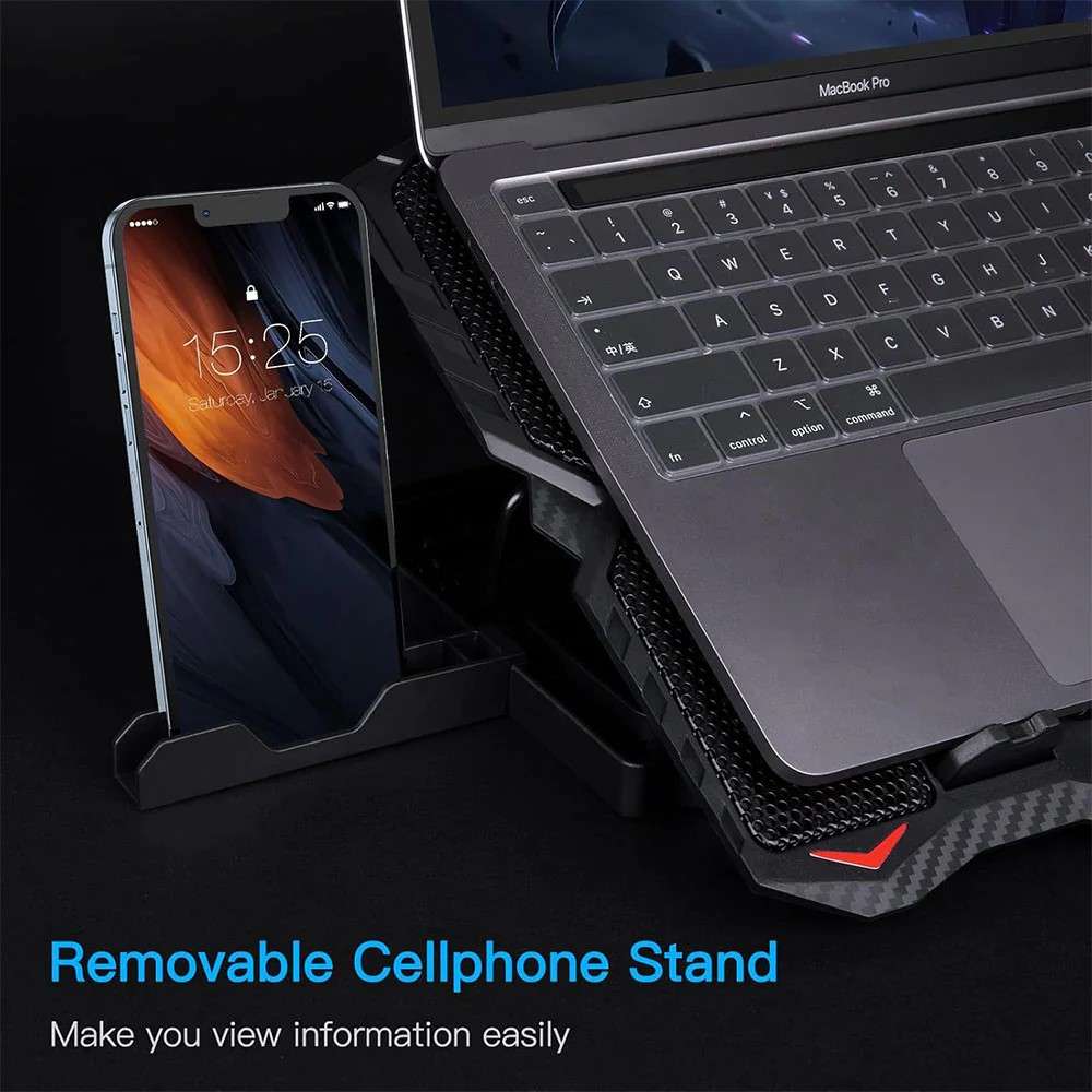 مروحة تبريد لابتوب جيجا ماكس 6 مروحه 15.6 بوصة (2040)