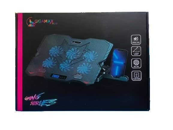 مروحة تبريد لابتوب جيجا ماكس 6 مروحه 15.6 بوصة (2040)