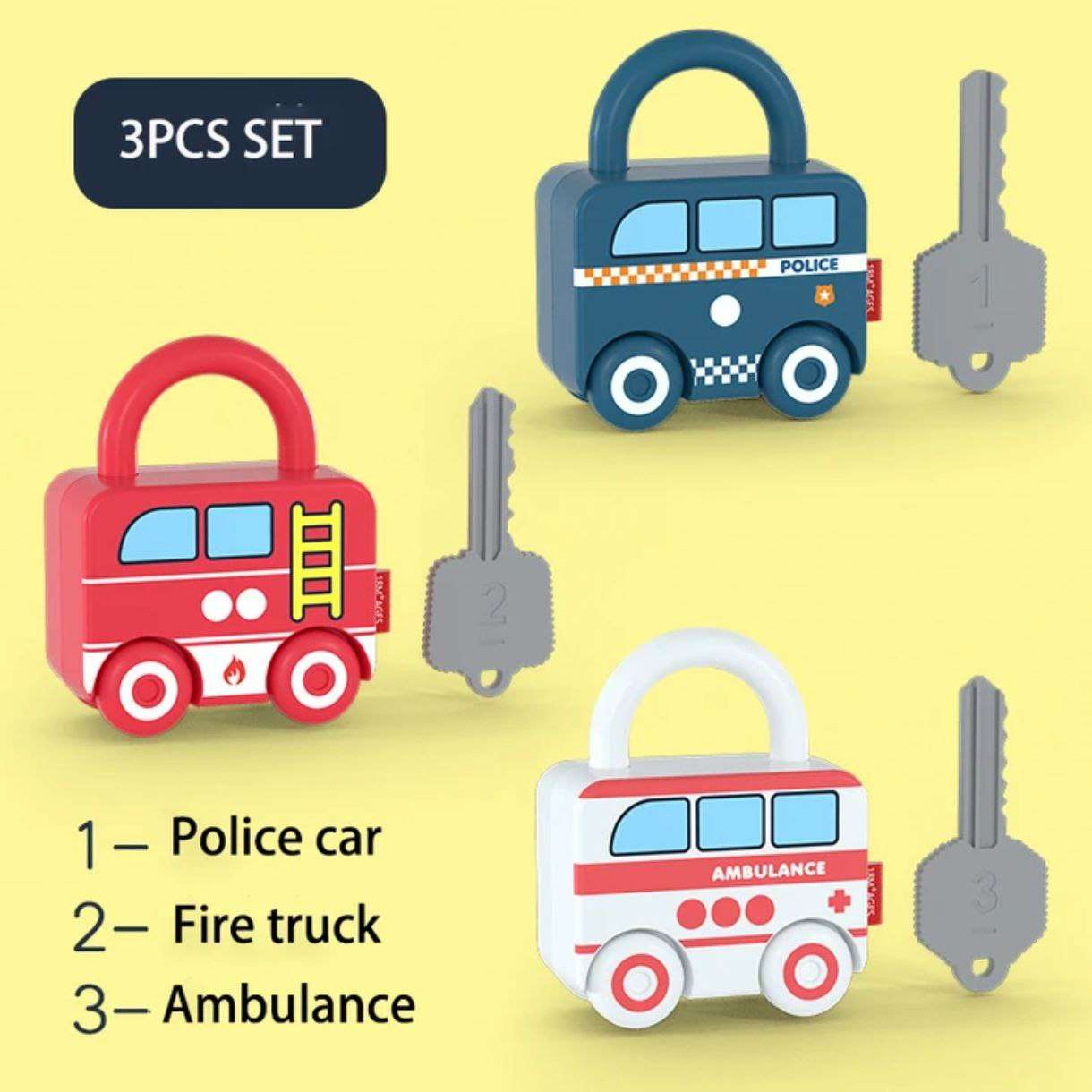 أقفال على شكل وسيلة مواصلات