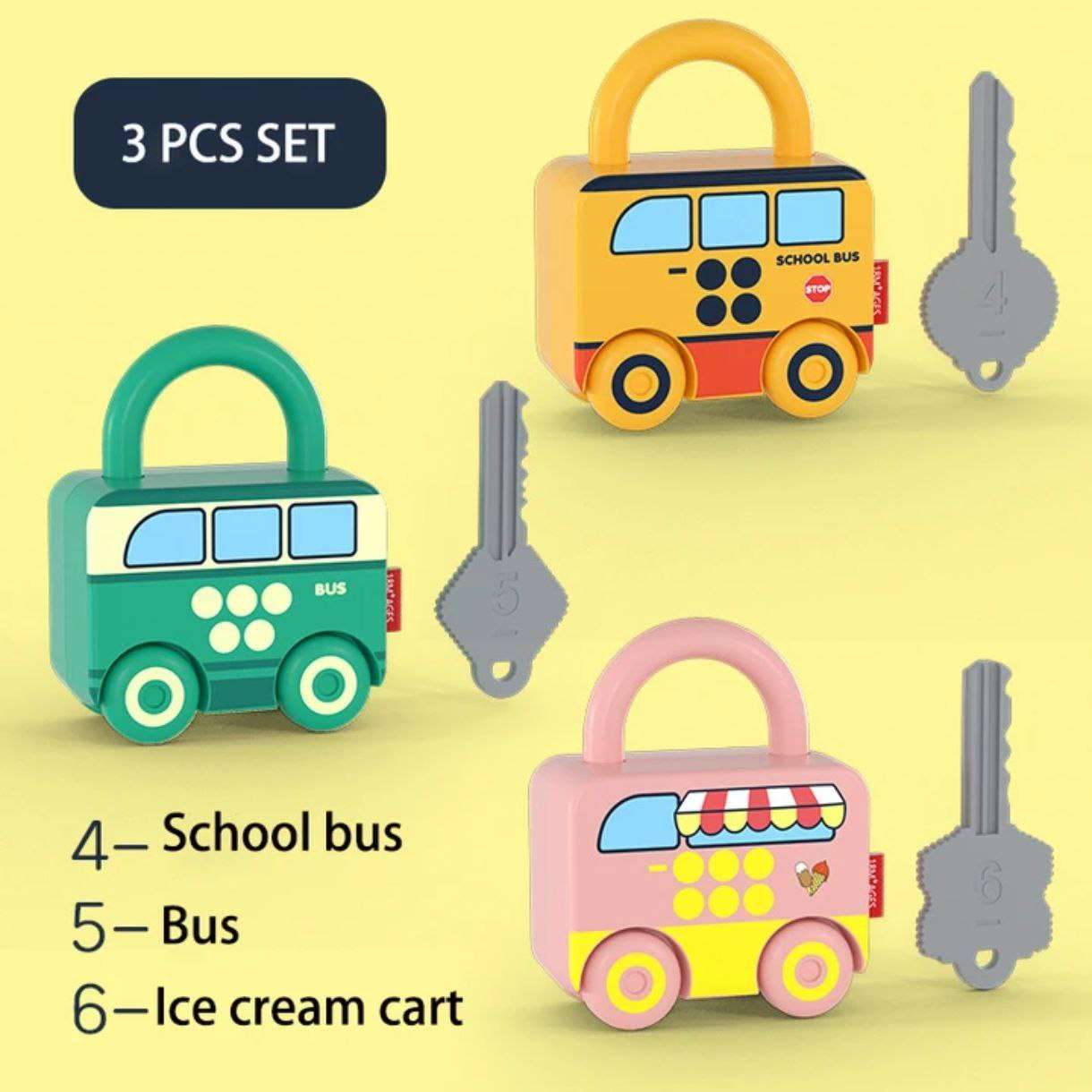 أقفال على شكل وسيلة مواصلات